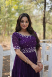 Beads Embroidered Faux Georgette Designer Gown - women's fashion mart