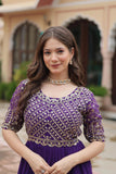 Amazing Faux Georgette Zari Sequins Worked Designer Gown - women's fashion mart