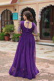 Amazing Faux Georgette Zari Sequins Worked Designer Gown - women's fashion mart