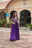 Amazing Faux Georgette Zari Sequins Worked Designer Gown - women's fashion mart