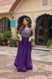 Amazing Faux Georgette Zari Sequins Worked Designer Gown - women's fashion mart