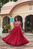 Amazing Faux Georgette Zari Sequins Worked Designer Gown - women's fashion mart