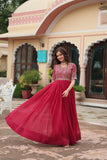 Amazing Faux Georgette Zari Sequins Worked Designer Gown - women's fashion mart