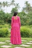 Elegant and Fabulous Bandhni Printed Gowns -Gowns Blue / L women's fashion mart