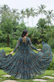 Elegant and Fabulous Bandhni Printed Gowns -Gowns Blue / L women's fashion mart