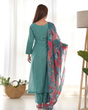 Amazing Pure Viscous Straight Kutta Pant Suit -Salwar Kameez Sea Green / XS women's fashion mart
