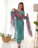 Amazing Pure Viscous Straight Kutta Pant Suit -Salwar Kameez Sea Green / XS women's fashion mart