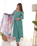 Amazing Pure Viscous Straight Kutta Pant Suit -Salwar Kameez Sea Green / XS women's fashion mart