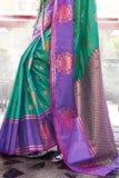 William Green Handloom Katan Banarasi Saree - women's fashion mart