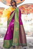 Royal Purple Handloom Katan Banarasi Saree - women's fashion mart