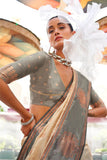 Cashmere Cream Handloom Katan Banarasi Saree - women's fashion mart