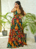 Vibrant Rayon Gown with Full Flare and Multicolor Digital Print - women's fashion mart