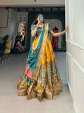 Dola Silk Kalamkari Printed Lehenga Choli Set - women's fashion mart