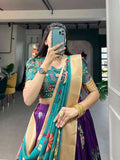 Dola Silk Kalamkari Printed Lehenga Choli Set - women's fashion mart