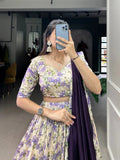Attractive Floral Printed Silk Designer Lehenga Choli - women's fashion mart