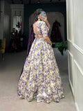 Attractive Floral Printed Silk Designer Lehenga Choli - women's fashion mart