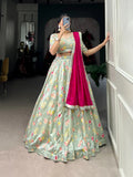 Attractive Floral Printed Silk Designer Lehenga Choli - women's fashion mart