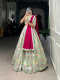 Attractive Floral Printed Silk Designer Lehenga Choli - women's fashion mart