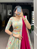 Attractive Floral Printed Silk Designer Lehenga Choli - women's fashion mart