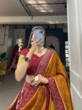 Lovely Maroon Tussar Silk Minakari Printed Lehenga Choli - women's fashion mart