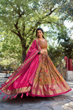 Marvelous Mustard Tussar Silk Kalamkari Printed Lehenga Choli - women's fashion mart