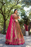 Marvelous Mustard Tussar Silk Kalamkari Printed Lehenga Choli - women's fashion mart