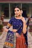 Incredible Orange Tussar Silk Patola Printed Lehenga Choli - women's fashion mart