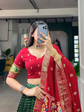 Gorgeous Green Tussar Silk Patola Printed Lehenga Choli - women's fashion mart