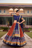 Incredible Orange Tussar Silk Patola Printed Lehenga Choli - women's fashion mart