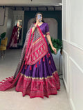 Outstanding Tussar Silk Printed Lehenga Choli Set - women's fashion mart