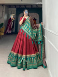 Outstanding Tussar Silk Printed Lehenga Choli Set - women's fashion mart
