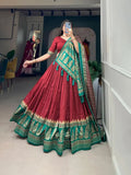 Outstanding Tussar Silk Printed Lehenga Choli Set - women's fashion mart