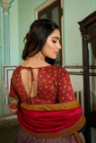 Outstanding Onion Tussar Silk Kashmiri Printed Foil Worked Lehenga Choli - women's fashion mart