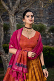 Mustard Yellow Festival Wear Tussar Silk Lehenga Choli - women's fashion mart