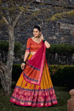 Mustard Yellow Festival Wear Tussar Silk Lehenga Choli - women's fashion mart
