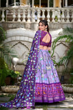 Lovely Lavender Patola Print Zari Weaving Border Work Lehenga Choli - women's fashion mart