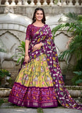 Gorgeous Yellow Patola Print Zari Weaving Border Work Lehenga Choli - women's fashion mart