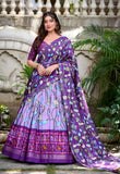 Lovely Lavender Patola Print Zari Weaving Border Work Lehenga Choli - women's fashion mart