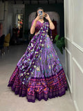 Lovely Lavender Patola Print Zari Weaving Border Work Lehenga Choli - women's fashion mart