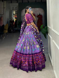 Lovely Lavender Patola Print Zari Weaving Border Work Lehenga Choli - women's fashion mart