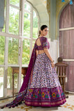 Amazing Tussar Silk Floral Printed Foil Worked Lehenga Choli Set - women's fashion mart
