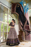 Amazing Tussar Silk Floral Printed Foil Worked Lehenga Choli Set - women's fashion mart