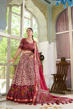 Amazing Tussar Silk Floral Printed Foil Worked Lehenga Choli Set - women's fashion mart