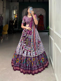 Amazing Tussar Silk Floral Printed Foil Worked Lehenga Choli Set - women's fashion mart