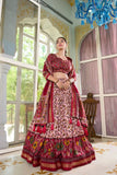 Amazing Tussar Silk Floral Printed Foil Worked Lehenga Choli Set - women's fashion mart