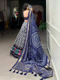 Colourful Tussar Silk Printed Foil Worked Lehenga Choli Set - women's fashion mart