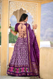 Colourful Tussar Silk Printed Foil Worked Lehenga Choli Set - women's fashion mart