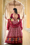 Colourful Tussar Silk Printed Foil Worked Lehenga Choli Set - women's fashion mart