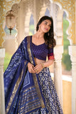 Colourful Tussar Silk Printed Foil Worked Lehenga Choli Set - women's fashion mart