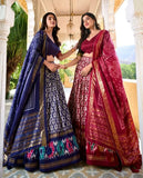 Colourful Tussar Silk Printed Foil Worked Lehenga Choli Set - women's fashion mart